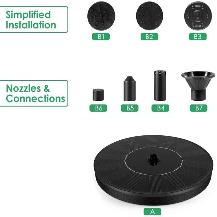 EcoSolar 1.4W Bird Bath Fountain Pump with 4 Nozzles