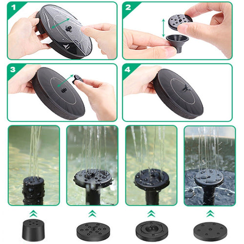 EcoSolar 1.4W Bird Bath Fountain Pump with 4 Nozzles